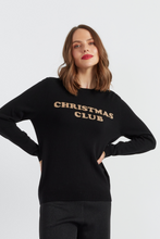 Load image into Gallery viewer, Black Wool-Cashmere Christmas Club Sweater