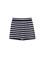 Load image into Gallery viewer, Navy Cotton-Linen Breton Shorts