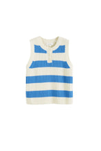 Load image into Gallery viewer, Blue Wool-Cashmere Striped Tank