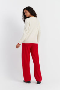 Cream Wool-Cashmere Christmas Club Sweater