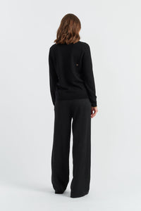Black Wool-Cashmere Christmas Club Sweater