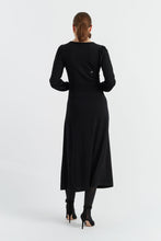 Load image into Gallery viewer, Black Merino Bow Brooch Dress