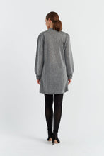 Load image into Gallery viewer, Silver Lurex Pussy-Bow Dress