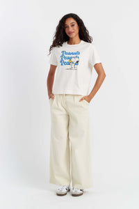 Cream Cotton Snoopy & Woodstock T-Shirt