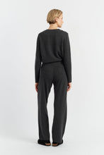 Load image into Gallery viewer, Charcoal Pure Cashmere Wide-Leg Track Pants