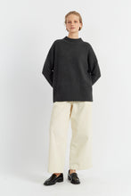 Load image into Gallery viewer, Charcoal Pure Cashmere Comfort Sweater