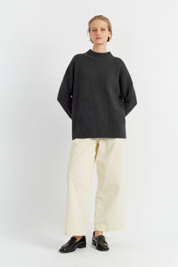 Charcoal Pure Cashmere Comfort Sweater