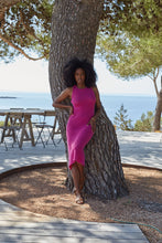 Load image into Gallery viewer, Berry-Pink Linen-Cotton Ibiza Dress