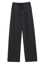 Load image into Gallery viewer, Charcoal Pure Cashmere Wide-Leg Track Pants