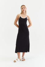 Load image into Gallery viewer, Black Cotton-Linen Summer Dress