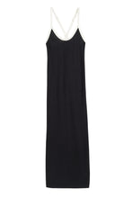 Load image into Gallery viewer, Black Cotton-Linen Summer Dress