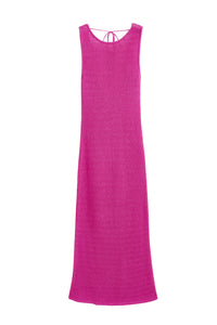 Berry-Pink Linen-Cotton Ibiza Dress