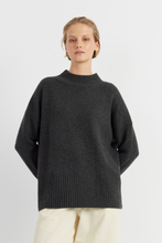 Load image into Gallery viewer, Charcoal Pure Cashmere Comfort Sweater